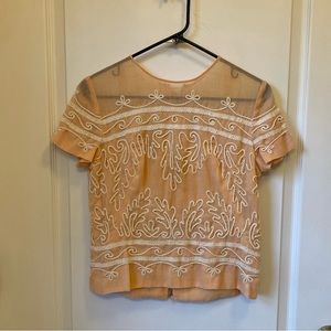 SPRING CLEARANCE - Vintage Western Top - XS/S - Peach